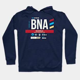 Nashville (BNA) Airport Code Baggage Tag C Hoodie